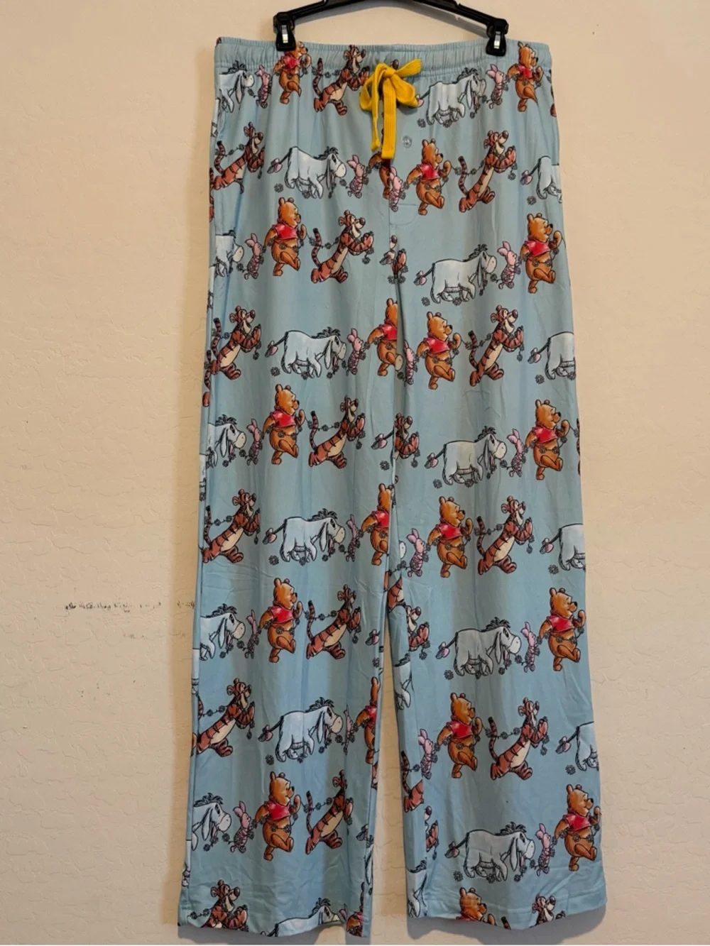 Disney Winnie the Pooh Light Blue Pajama Pants with Yellow Drawstring - Picture 7 of 16